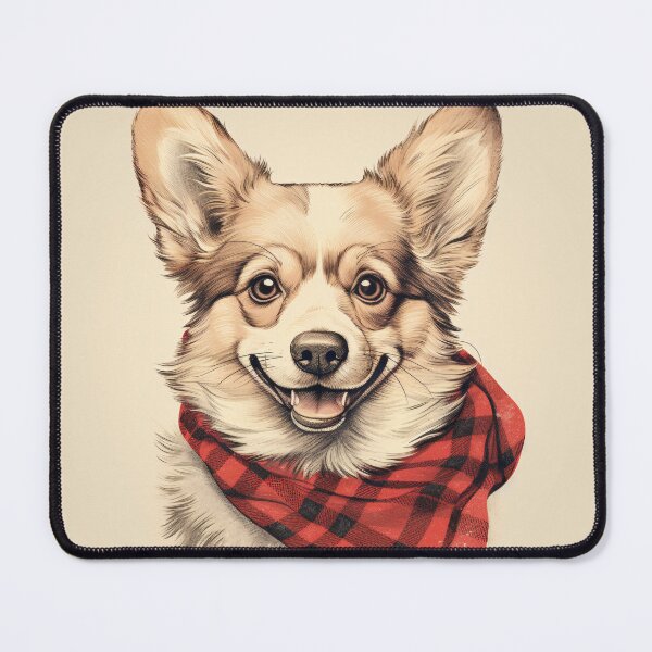 Item preview, Fawn Corgi Christmas Plaid Watercolor designed and sold by rafaeltto.
