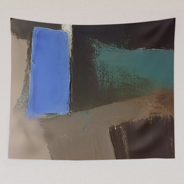Item preview, Blue, Green, Camel And Black Hues Abstract Painting designed and sold by DEC02.