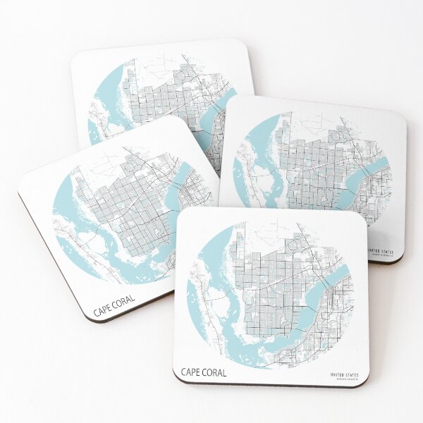 Item preview, Cape Coral City Map of Florida, USA - Circle designed and sold by deMAP.