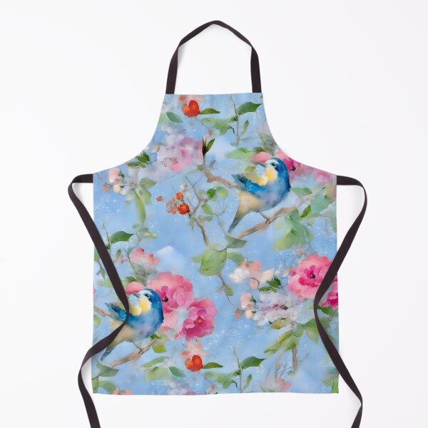 Item preview, Blue tit and spring flowers chinoiserie designed and sold by SophieClimaArt.