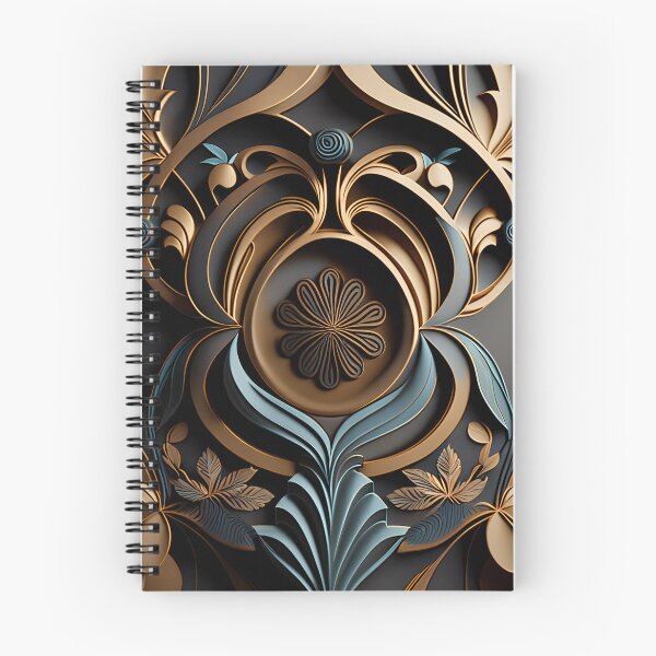 Item preview, Intricate Golden & Teal Floral Artwork designed and sold by BrandBespoke.