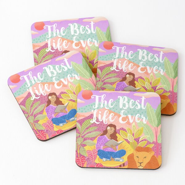Item preview, The Best Life Ever (Girl and Lion) designed and sold by Paper Bee Gift Shop.