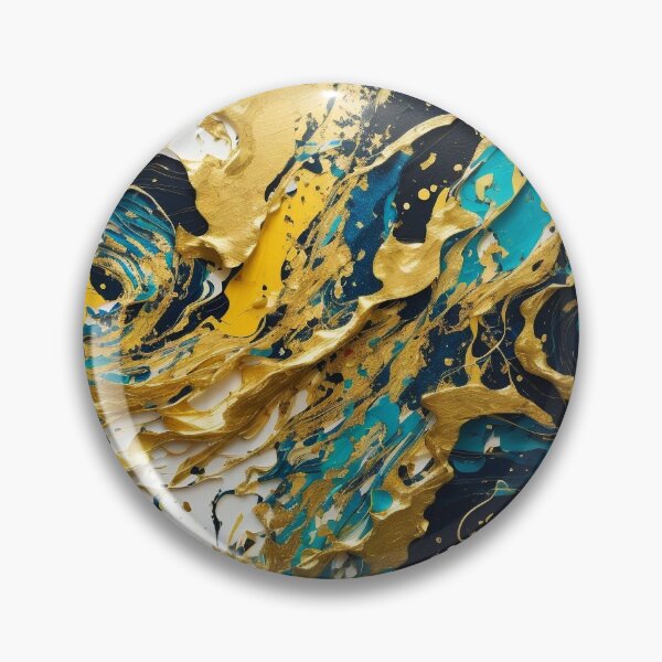 Item preview, Abstract Teal And Gold Paint Splatter Splash Black White Effect designed and sold by Moonsiess.