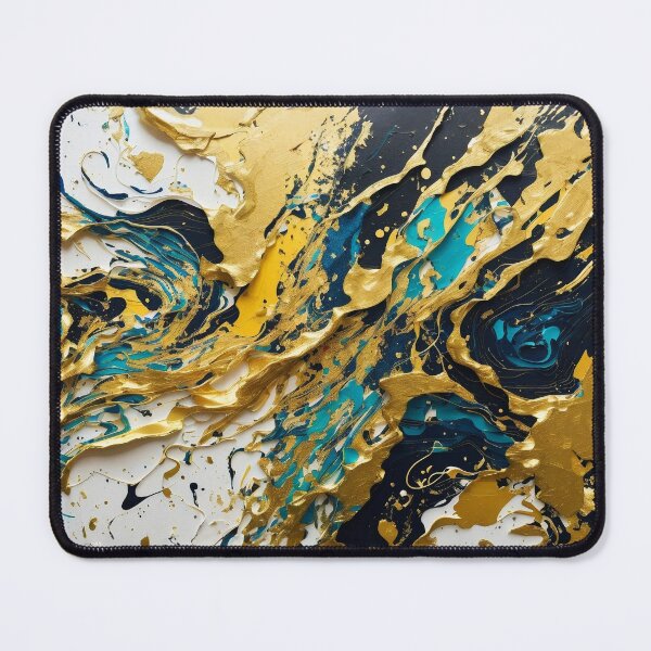 Item preview, Abstract Teal And Gold Paint Splatter Splash Black White Effect designed and sold by Moonsiess.