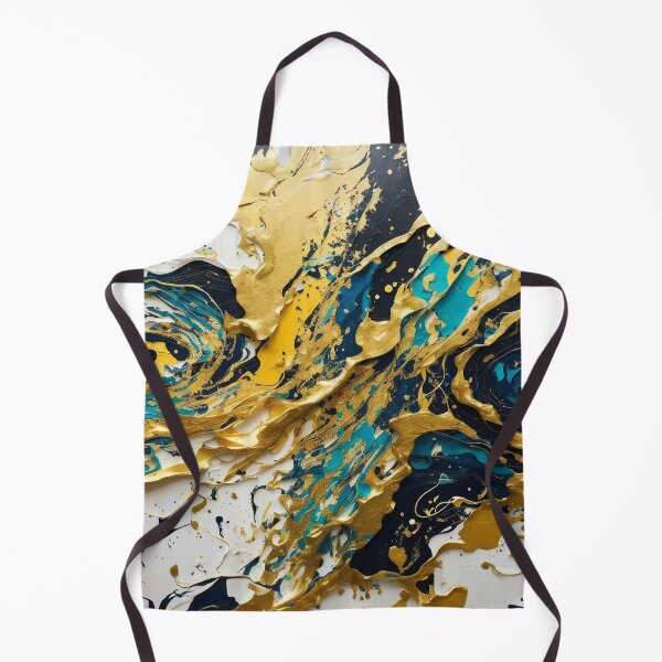 Item preview, Abstract Teal And Gold Paint Splatter Splash Black White Effect designed and sold by Moonsiess.