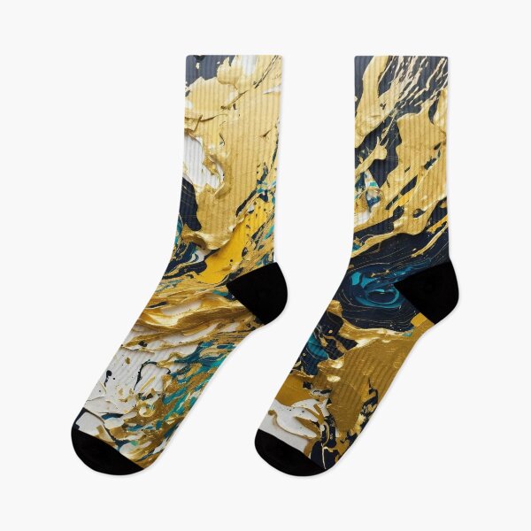 Item preview, Abstract Teal And Gold Paint Splatter Splash Black White Effect designed and sold by Moonsiess.