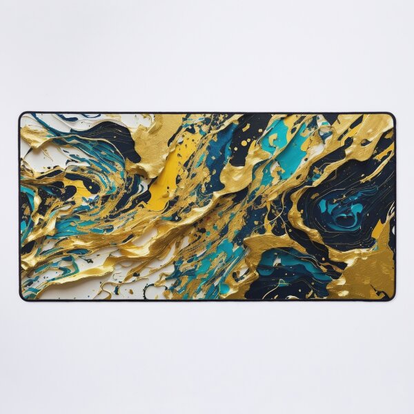 Item preview, Abstract Teal And Gold Paint Splatter Splash Black White Effect designed and sold by Moonsiess.