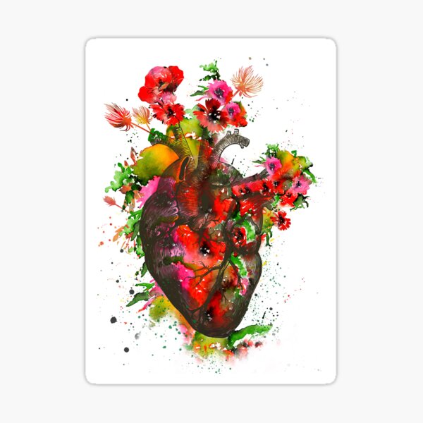 Anatomical Heart With Flowers Gifts Merchandise Redbubble