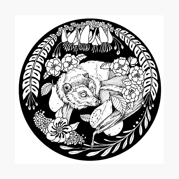 Item preview, Guava Fruit Bat - Black linework designed and sold by Kellie Lamphere.