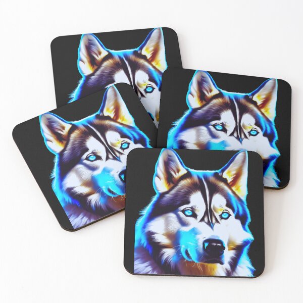 Item preview, Electrifying Blue-Eyed Husky Portrait - Mystical Fantasy Art for Nature Lovers designed and sold by milliedoesart84.