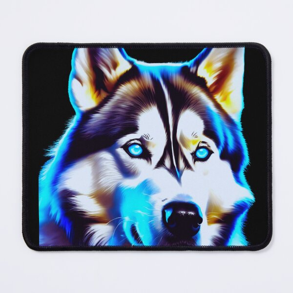 Item preview, Electrifying Blue-Eyed Husky Portrait - Mystical Fantasy Art for Nature Lovers designed and sold by milliedoesart84.