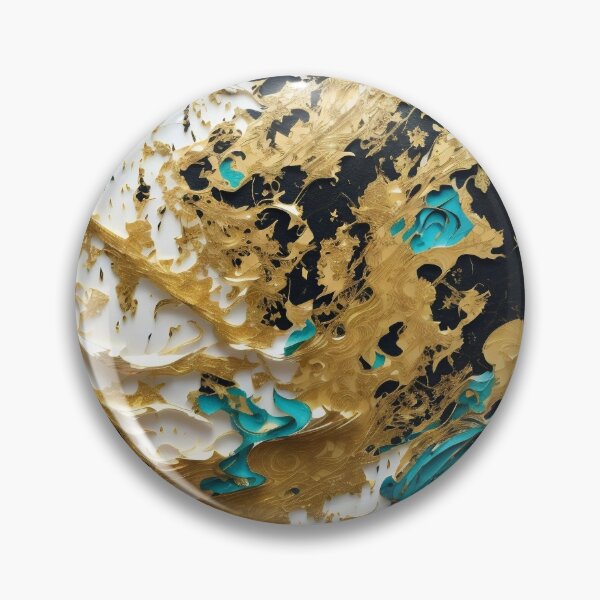 Item preview, Abstract Teal And Gold Paint Splatter Splash Black White Texture designed and sold by Moonsiess.