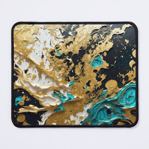 Item preview, Abstract Teal And Gold Paint Splatter Splash Black White Texture designed and sold by Moonsiess.