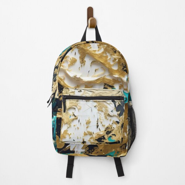 Item preview, Abstract Teal And Gold Paint Splatter Splash Black White Texture designed and sold by Moonsiess.