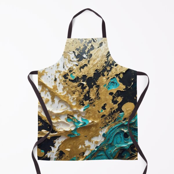 Item preview, Abstract Teal And Gold Paint Splatter Splash Black White Texture designed and sold by Moonsiess.
