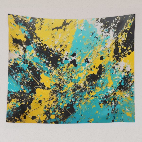 Item preview, Abstract Teal And Gold Paint Splash Splatter Pattern designed and sold by Moonsiess.