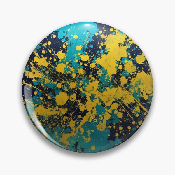 Item preview, Color Splash Blue Teal And Gold Paint Splatter  designed and sold by Moonsiess.