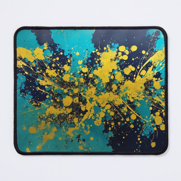 Item preview, Color Splash Blue Teal And Gold Paint Splatter designed and sold by Moonsiess.