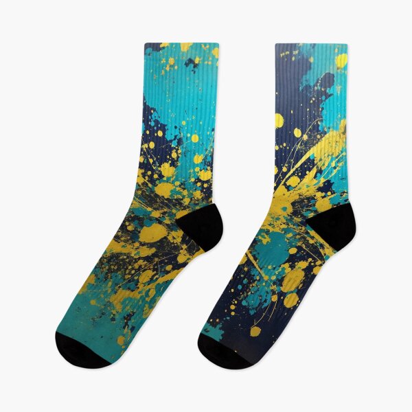 Item preview, Color Splash Blue Teal And Gold Paint Splatter  designed and sold by Moonsiess.