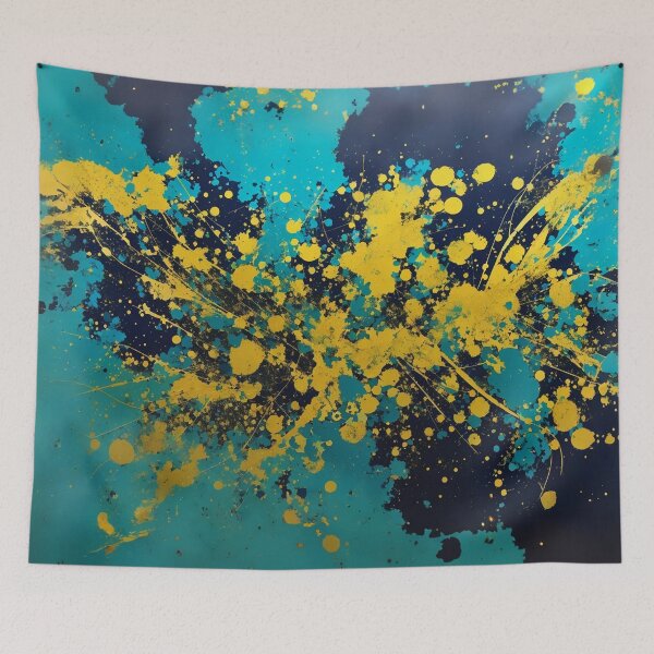 Item preview, Color Splash Blue Teal And Gold Paint Splatter  designed and sold by Moonsiess.