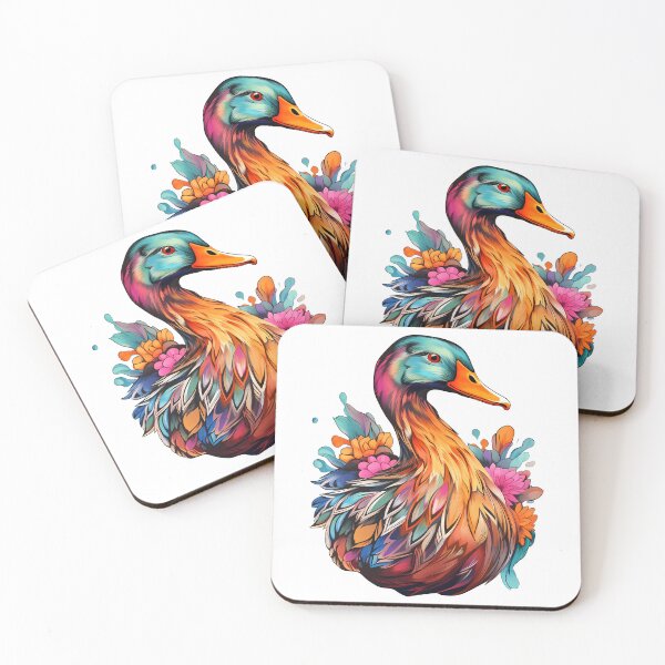 Item preview, Psychedelic Duck Splash Watercolor Portrait designed and sold by meganohm.