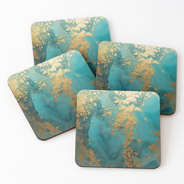 Item preview, Mystical Elegant Teal And Golden Abstract Texture designed and sold by Moonsiess.