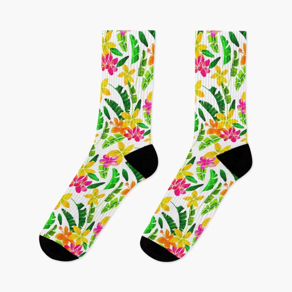 Item preview, Tropical Banana Leaf Hibiscus Pattern designed and sold by KatrinMcgooganArt.