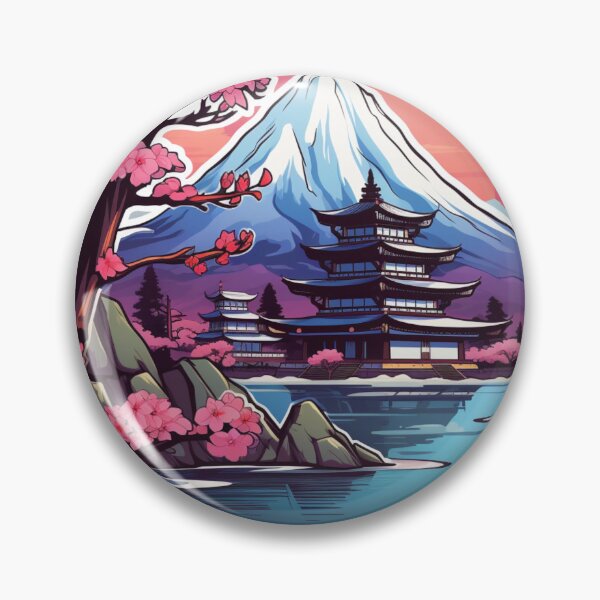 Item preview, Calm Landscape with Sakura and Mountain designed and sold by StickerBlastUS.