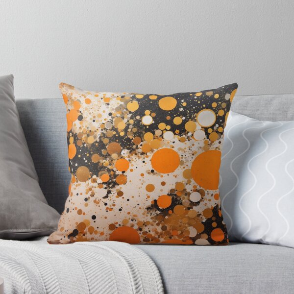 Aperçu de l'œuvre Modèle d'éclaboussure de peinture orange mandarine et blanche créée et vendue par Moonsiess.