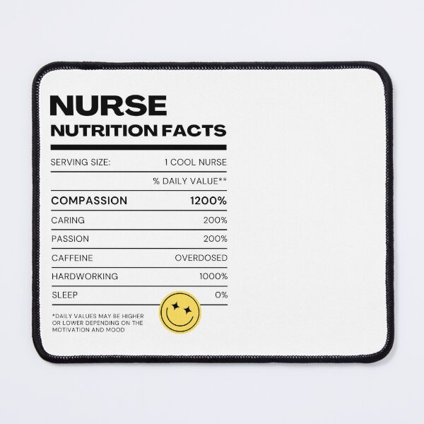 Item preview, Nurse Nutrition Facts (Black Font Version) designed and sold by QuixoticDigital.