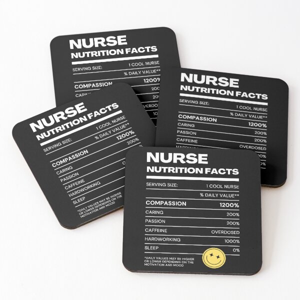 Item preview, Nurse Nutrition Facts (White Font Version) designed and sold by QuixoticDigital.