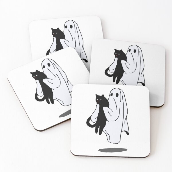 Item preview, Ghost and black cat Halloween decor designed and sold by adesignworld.