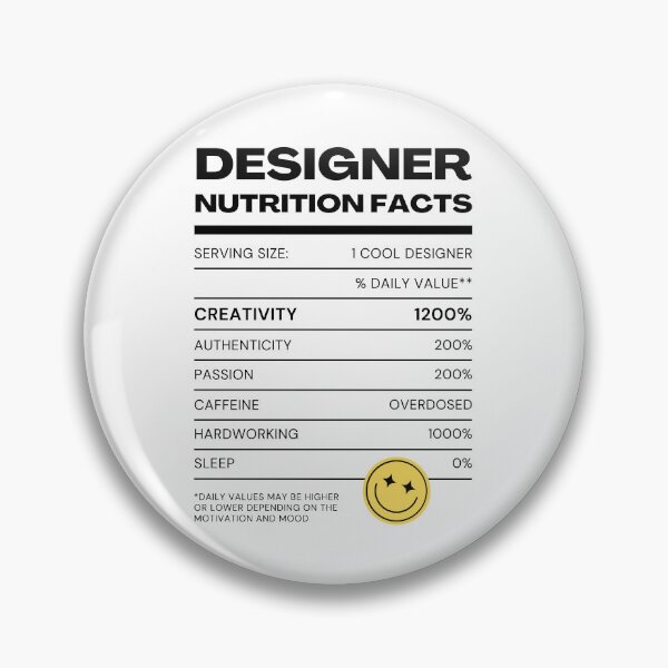 Item preview, Designer Nutrition Facts (Black Font Version) designed and sold by QuixoticDigital.