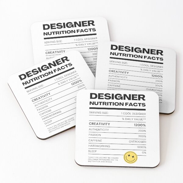 Item preview, Designer Nutrition Facts (Black Font Version) designed and sold by QuixoticDigital.
