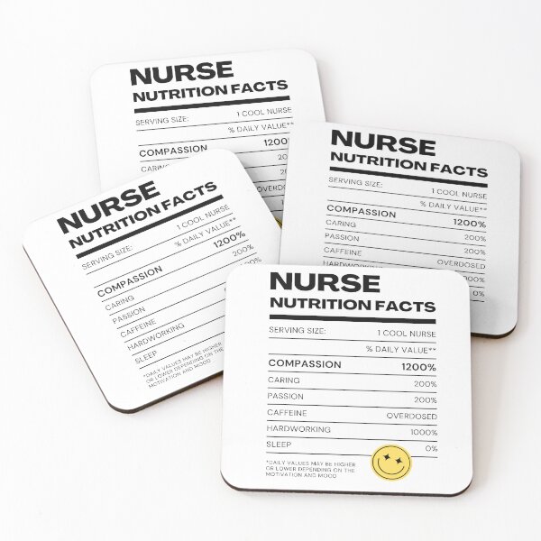 Item preview, Nurse Nutrition Facts (Black Font Version) designed and sold by QuixoticDigital.