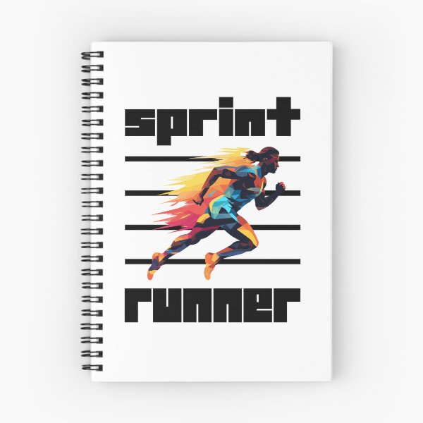 Item preview, Colorful Silhouette of an Athletic Sprint runner on fire, black lines designed and sold by Moe-Hagag.