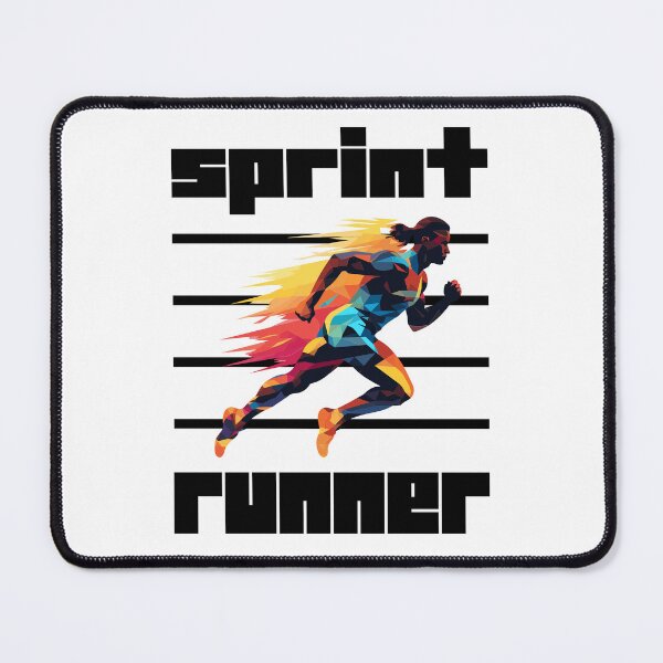 Item preview, Colorful Silhouette of an Athletic Sprint runner on fire, black lines designed and sold by Moe-Hagag.