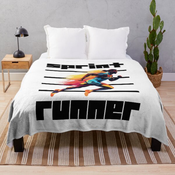 Item preview, Colorful Silhouette of an Athletic Sprint runner on fire, black lines designed and sold by Moe-Hagag.