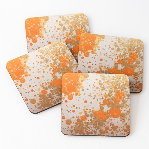 Item preview, Tangerine Orange And White Paint Splash Pattern With Dots designed and sold by Moonsiess.