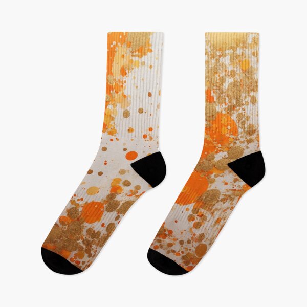 Item preview, Tangerine Orange And White Paint Splash Pattern With Dots designed and sold by Moonsiess.