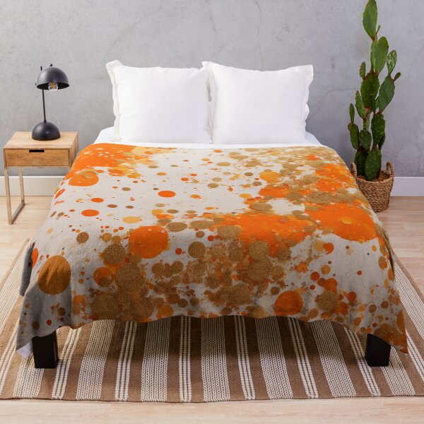 Item preview, Tangerine Orange And White Paint Splash Pattern With Dots designed and sold by Moonsiess.
