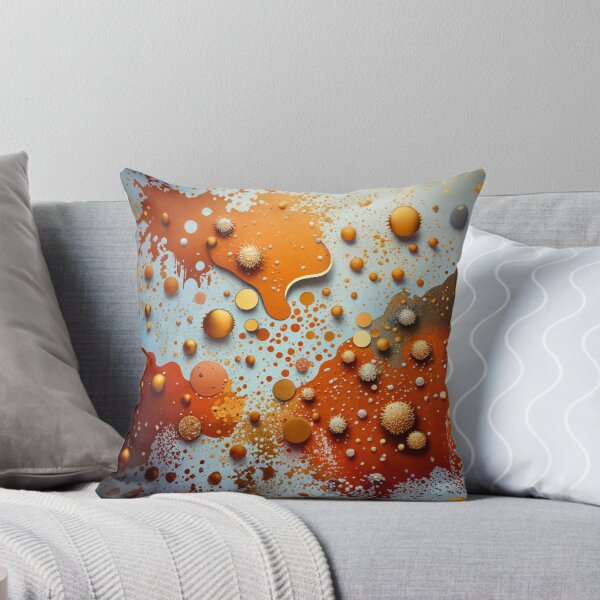 Aperçu de l'œuvre Bruns orange mandarine et motif d'éclaboussures de peinture blanche créée et vendue par Moonsiess.
