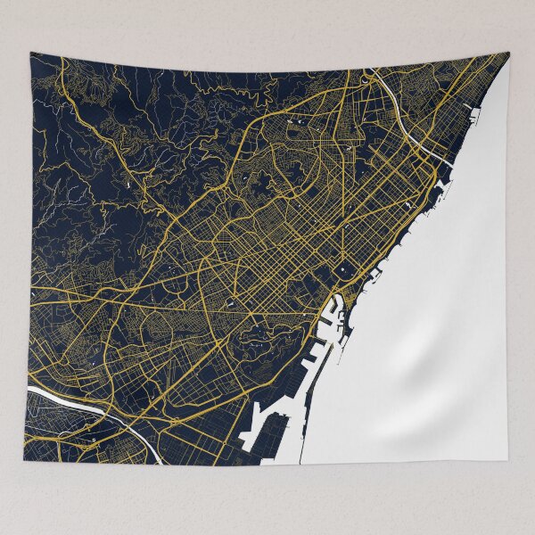 Item preview, Barcelona City Map of Spain - Gold Art Deco designed and sold by deMAP.