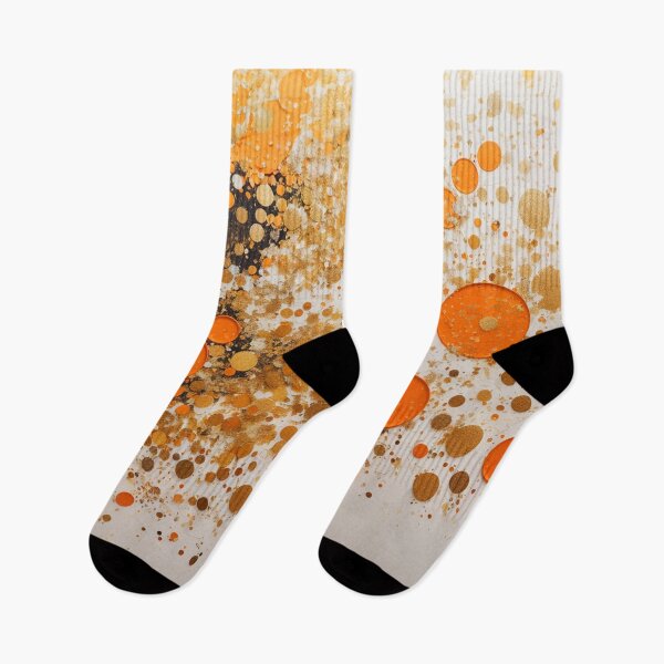 Item preview, Tangerine Orange And White Paint Splatter Splash Circles Pattern designed and sold by Moonsiess.