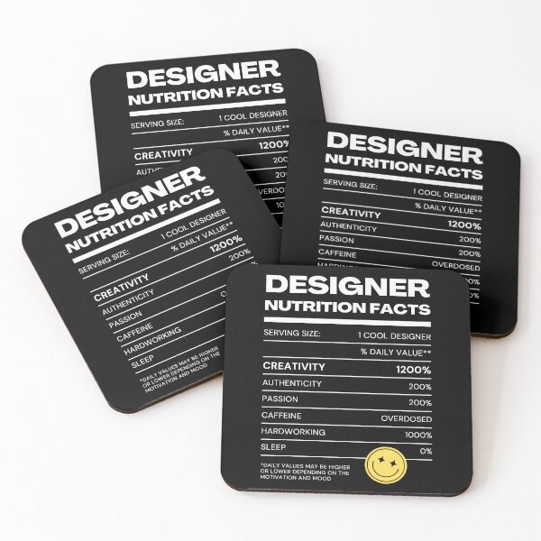Item preview, Designer Nutrition Facts (White Font Version) designed and sold by QuixoticDigital.