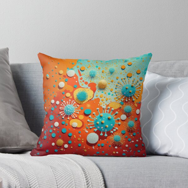 Aperçu de l'œuvre Motif de points d'éclaboussures de peinture orange mandarine foncé et blanc créée et vendue par Moonsiess.