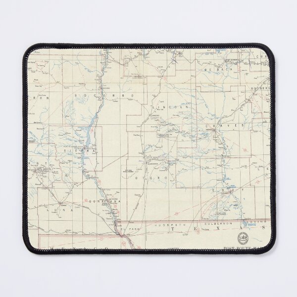 Item preview, Vintage New Mexico Postal Routes Map (1952) designed and sold by BravuraMedia.