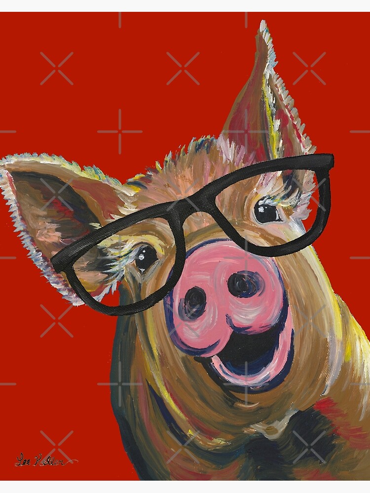 pig with glasses