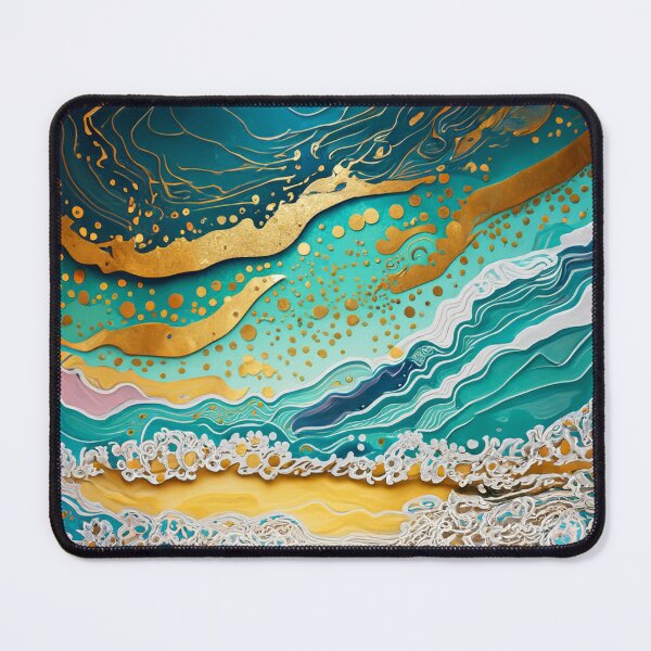 Item preview, Abstract Teal And Golden Pattern Golden Splash Foamy Waves Glitter Effect designed and sold by Moonsiess.