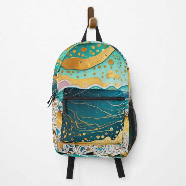 Item preview, Abstract Teal And Golden Pattern Golden Splash Foamy Waves Glitter Effect designed and sold by Moonsiess.